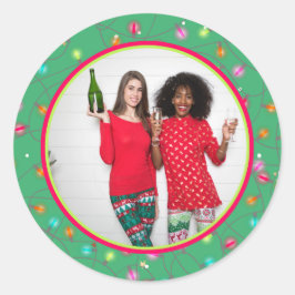 Adesivo Redondo Feriado de Imagem Personalizada de Foto Favorito