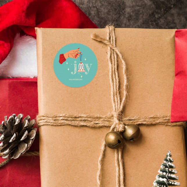 Adesivo Redondo Feriado de Joy enfeites de natal (Criador carregado)