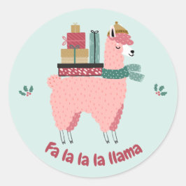 Adesivo Redondo Feriado de Llama bonito - fá la la lama!