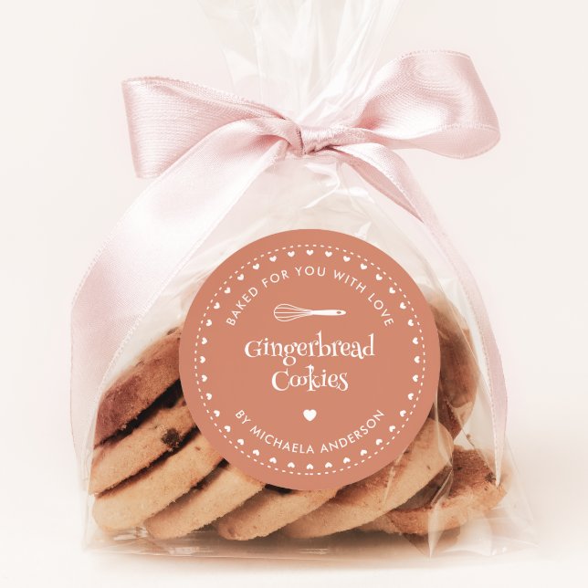 Adesivo Redondo Feriado de Natal caseiro, Presente Feito Com Amor (Criador carregado)