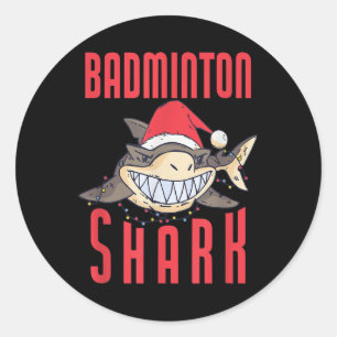 Adesivo Redondo Feriado de Natal de Badminton Shark - Brincadeira