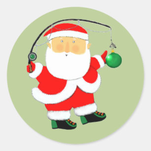 Adesivo Redondo Feriado de Natal de Pesca