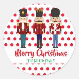 Adesivo Redondo Feriado de Natal do Trio Nutcracker