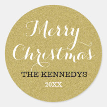 Feriado de Natal Dourado Glitter Feliz