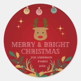 Adesivo Redondo Feriado de Natal Elegante