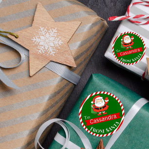 Adesivo Redondo Feriado de Natal em volta de Gift Seal