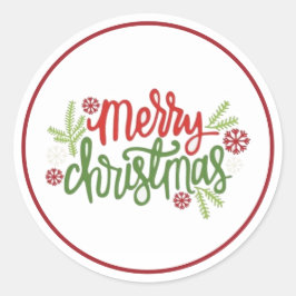 Adesivo Redondo Feriado de Natal Feliz