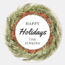 Adesivo Redondo Feriado de Natal Feriado Envelope de Convite