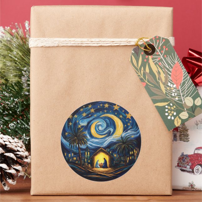 Adesivo Redondo Feriado de Natal Natividade Cristã (Feriado)