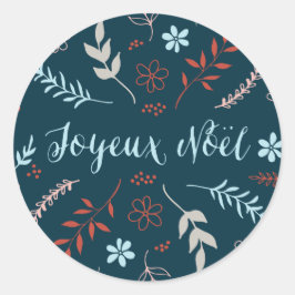 Adesivo Redondo Feriado de Natal Natural de Noël