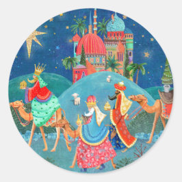 Adesivo Redondo Feriado de Natal para Três Reis