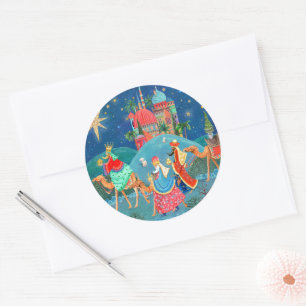 Adesivo Redondo Feriado de Natal para Três Reis