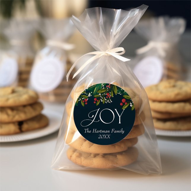 Adesivo Redondo Feriado de Natal Personalizado para a Joy (Criador carregado)