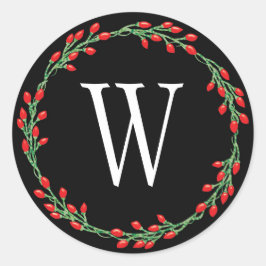 Adesivo Redondo Feriado de Natal Red Berry