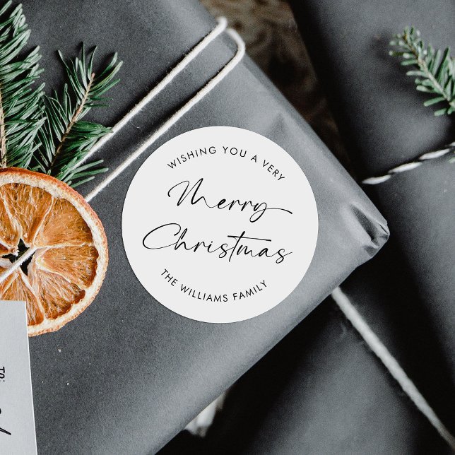 Adesivo Redondo Feriado de Natal Simples e Minimalista (Criador carregado)