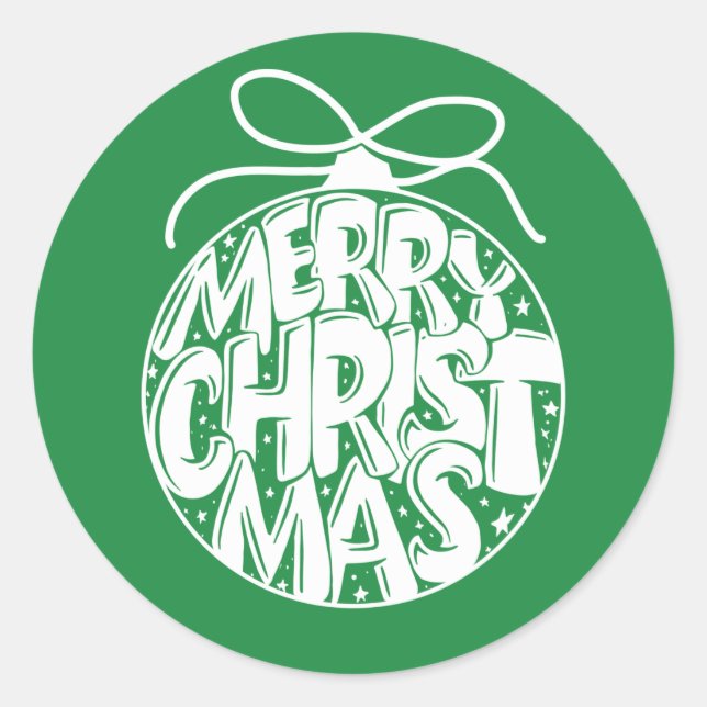 Adesivo Redondo Feriado de Natal Verde (Frente)