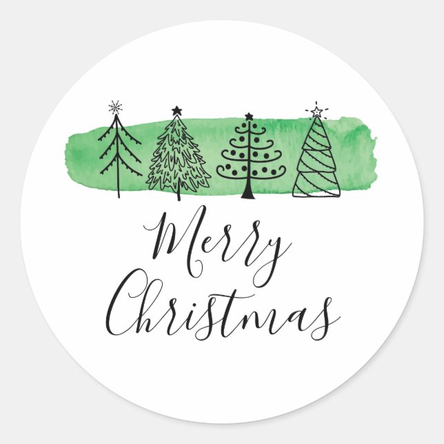 Adesivo Redondo Feriado de Portas de Aquarela (Frente)