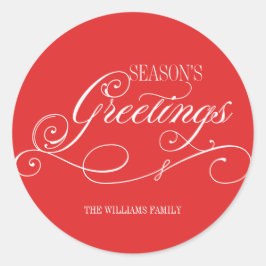 Adesivo Redondo Feriado de Saudações da Estação de Script