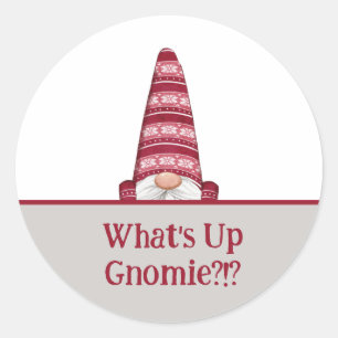 Adesivo Redondo Feriado de Texto Personalizado do Gnomie