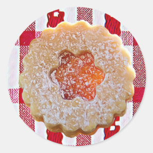 Adesivo Redondo Feriado do biscoito de açúcar do Natal