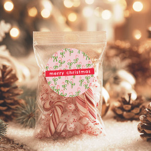 Adesivo Redondo Feriado doce de Natal doce Canes Xmas