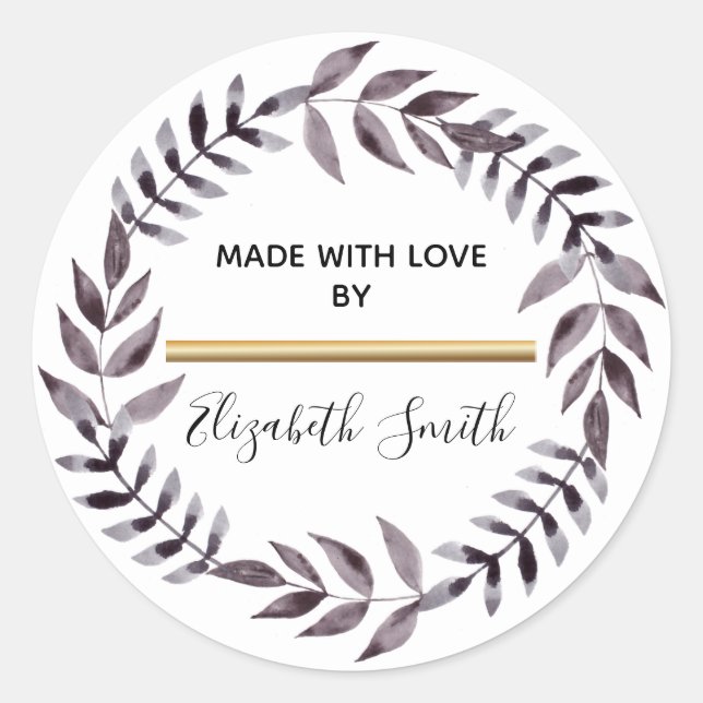 Adesivo Redondo Feriado Dourado e preto moderno feito por (Frente)