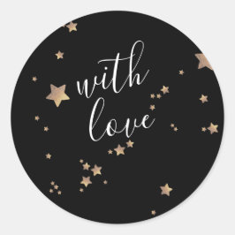 Adesivo Redondo Feriado Feliz de Natal do Onyx Negro Moderno