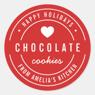 Adesivo Redondo Feriado Feliz de Produtos Homemade Cores Personali