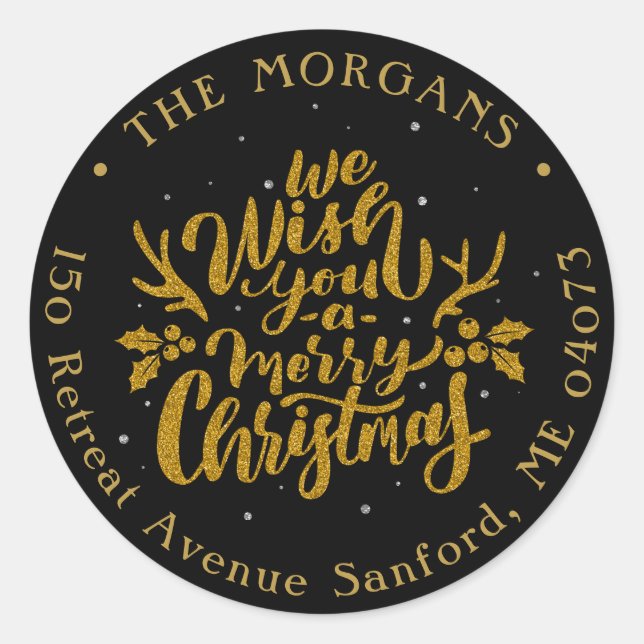 Adesivo Redondo Feriado Floral de Natal (Frente)