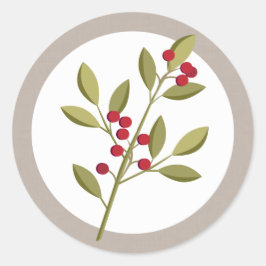 Adesivo Redondo Feriado Garland Natal Berry Envelope Seal