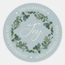 Feriado Joy Wreath Dusty Endereço de Azul