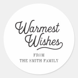 Adesivo Redondo Feriado Moderno Clássico de Desejos Mais Quentes