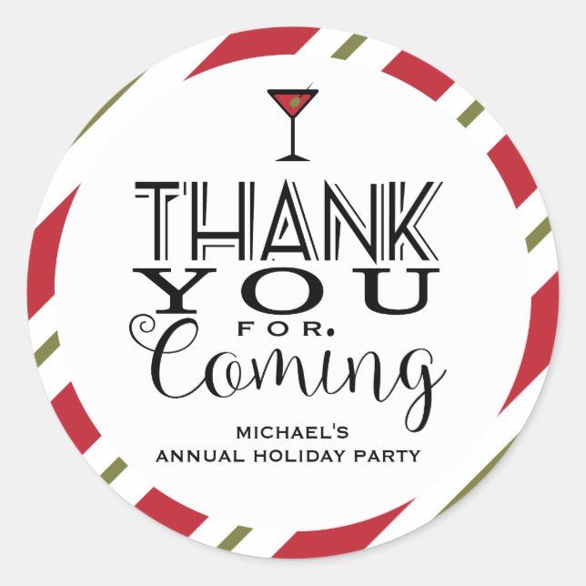 Adesivo Redondo Feriado moderno, obrigado (Frente)