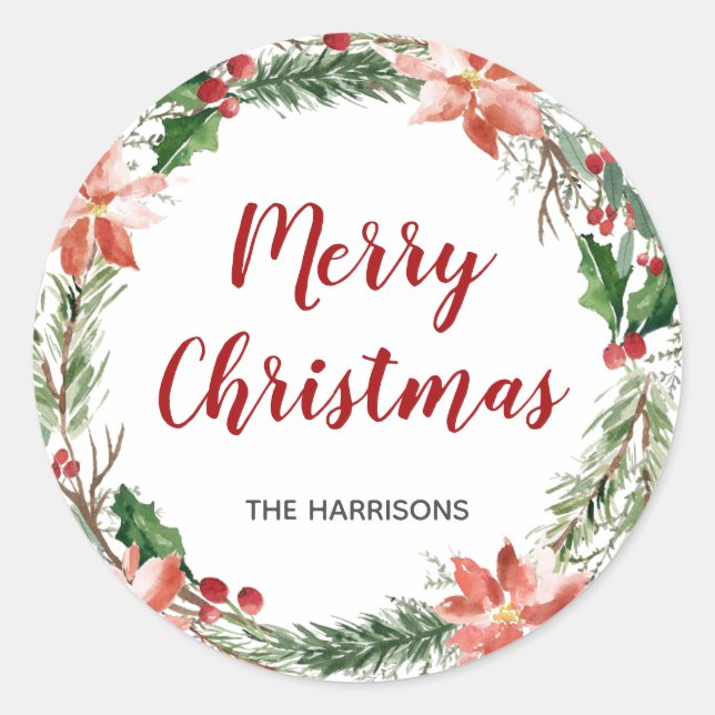 Adesivo Redondo Feriado Personalizado da Frota de Natal da Waterco (Frente)