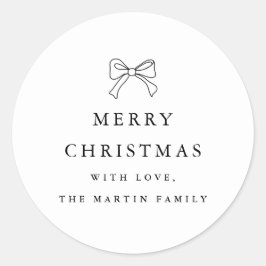 Adesivo Redondo Feriado Personalizado de Natal Preto e Branco