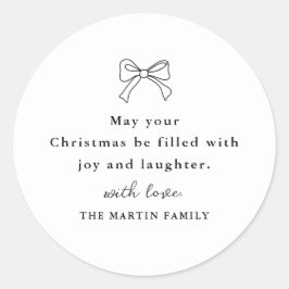 Adesivo Redondo Feriado Personalizado de Natal Preto e Branco