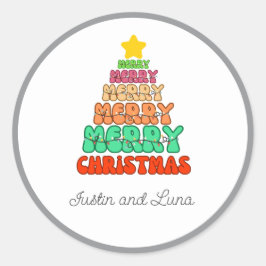 Adesivo Redondo Feriado personalizável diversão e Feliz