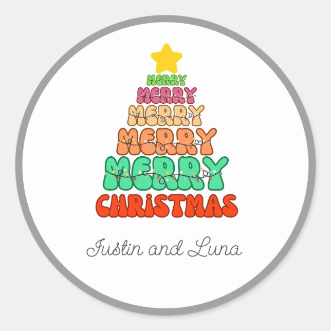 Adesivo Redondo Feriado personalizável diversão e Feliz (Frente)