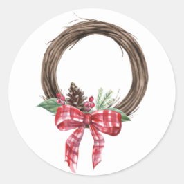Adesivo Redondo Feriado Rustic Grapevine Wreath