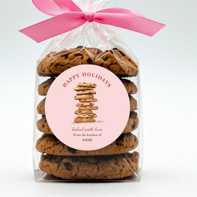 Adesivo Redondo Feriados aquarela Biscoito de chocolate (Criador carregado)