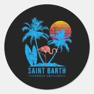 Adesivo Redondo Feriados de Caribe da Barth das Antilhas Francesas