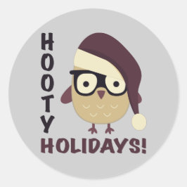 Adesivo Redondo Feriados de Hooty hipster!