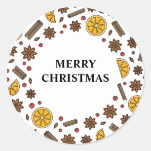 Adesivo Redondo Feriados de Natal especiarias sabor e cheiro rabis