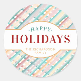 Adesivo Redondo Feriados Felizes Aquarela Frisos Natal