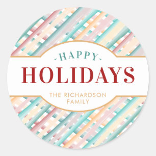 Adesivo Redondo Feriados Felizes Aquarela Frisos Natal