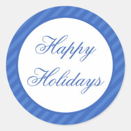 Adesivo Redondo Feriados felizes Azuis - Festas de Natal