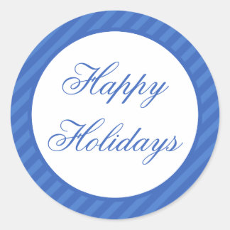 Adesivo Redondo Feriados felizes Azuis - Festas de Natal