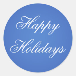 Adesivo Redondo Feriados felizes Azuis - Festas de Natal
