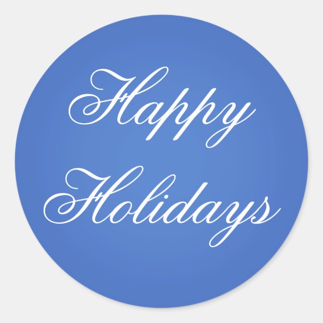 Adesivo Redondo Feriados felizes Azuis - Festas de Natal (Frente)