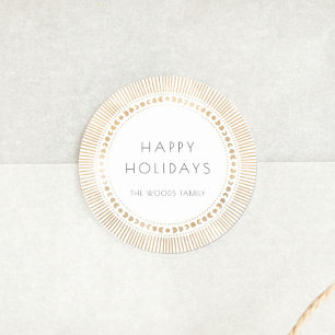 Adesivo Redondo Feriados felizes com imagens de explosão do sol D